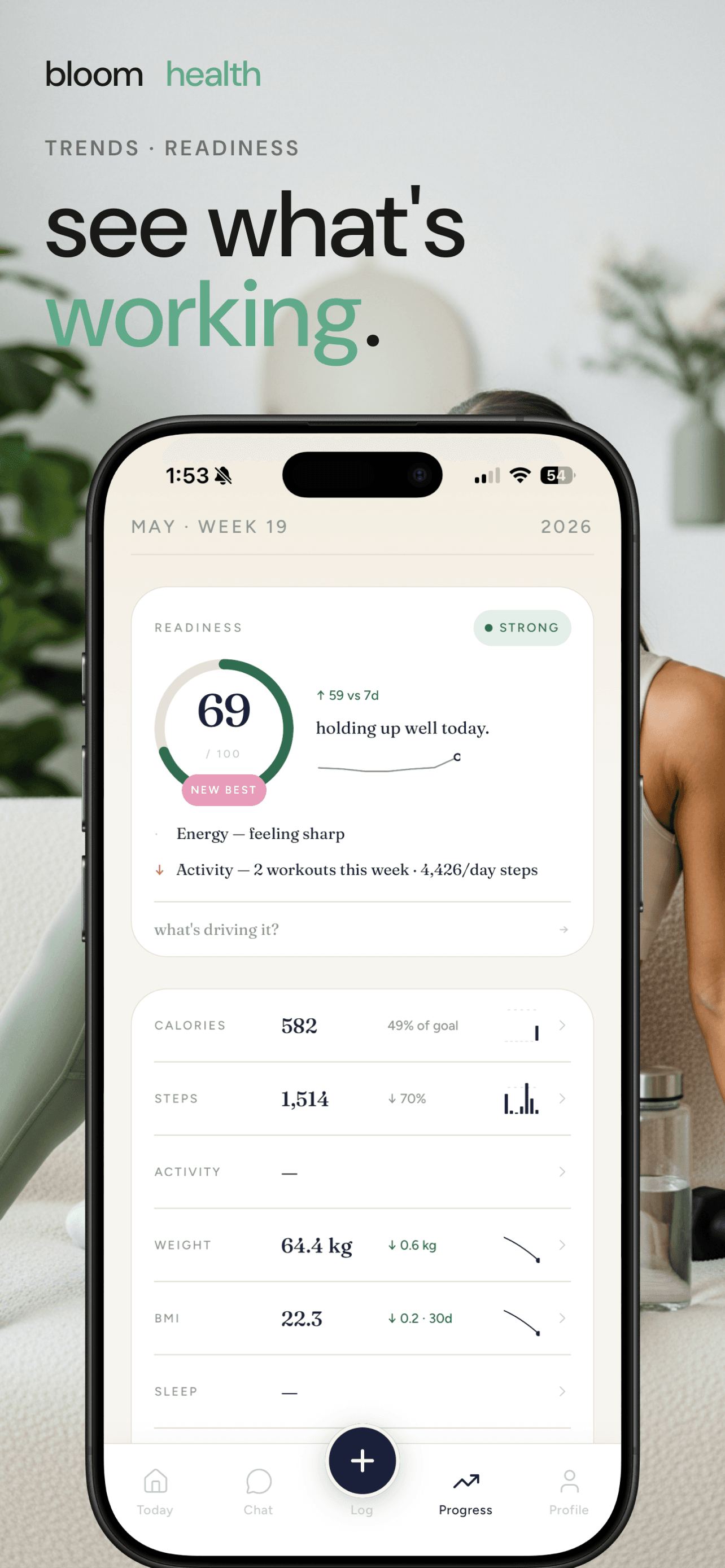 Progress trends screen